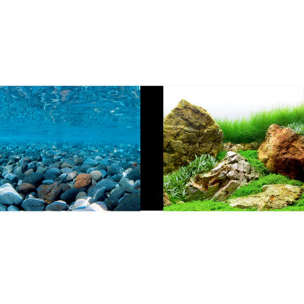 Marina Double-Sided Aquarium Background - Stoney River/Japanese Garden Scenes - 18"High