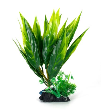 Light Green Broad Leaf Plastic Plant 8"